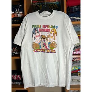 SOLD Vintage 90s Free Breast Exams Funny Tee